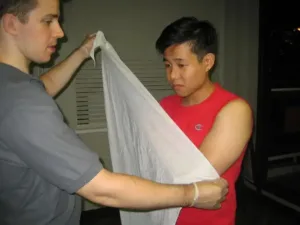 Preparing to Use a Sling for Arm Injury